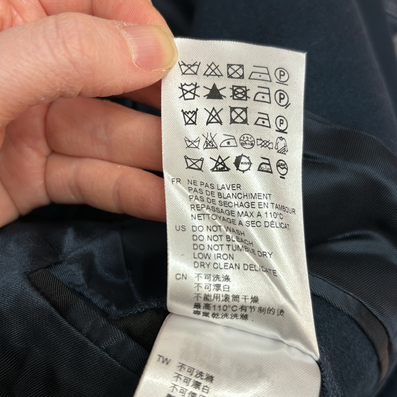 Sandro Woolcloth & Cashmere Coat in Navy Blue Size Medium - Picture 10 of 10